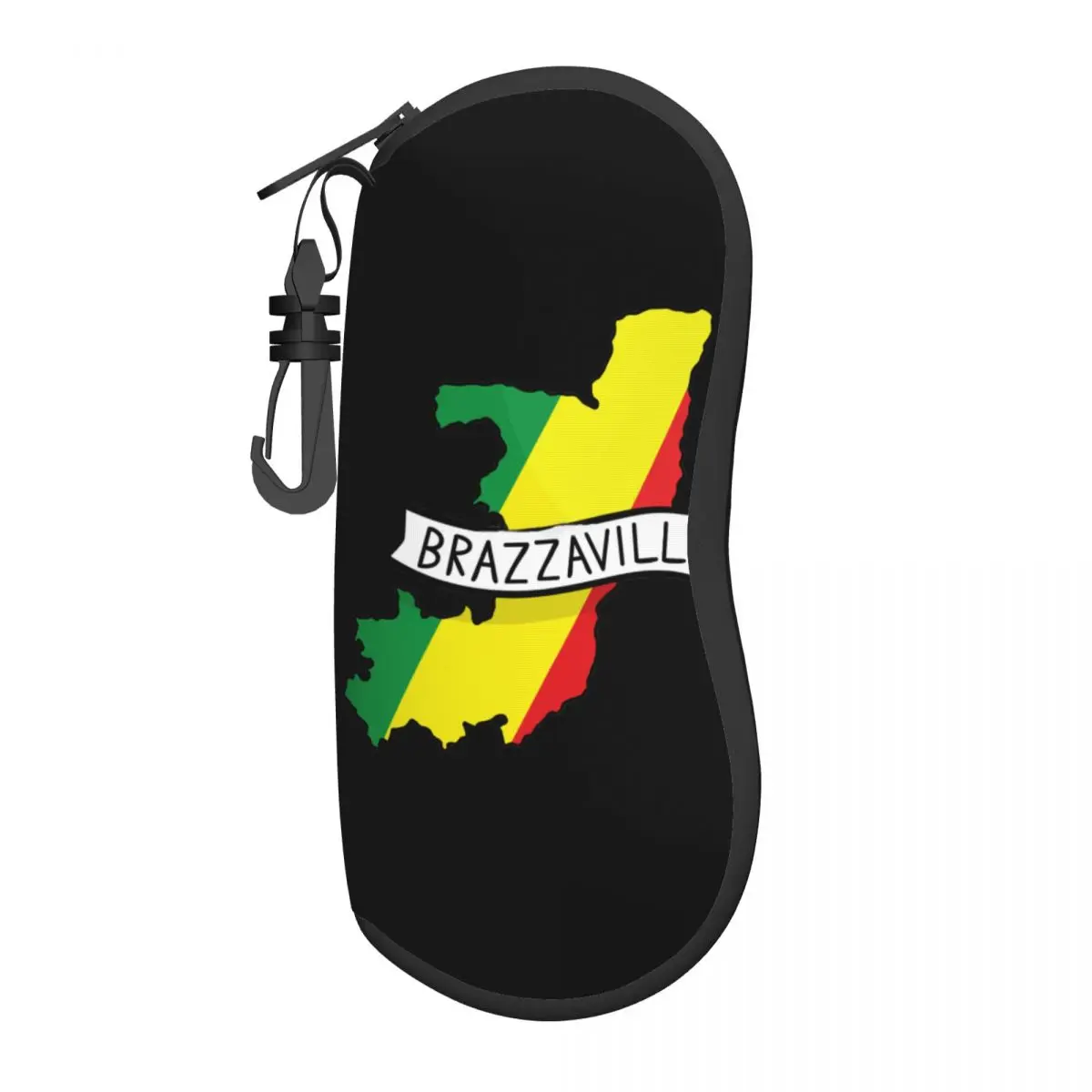 

Congo Brazzaville Flag Graphic Glasses Case Geek Jewelry bag Eyeglasses Bag