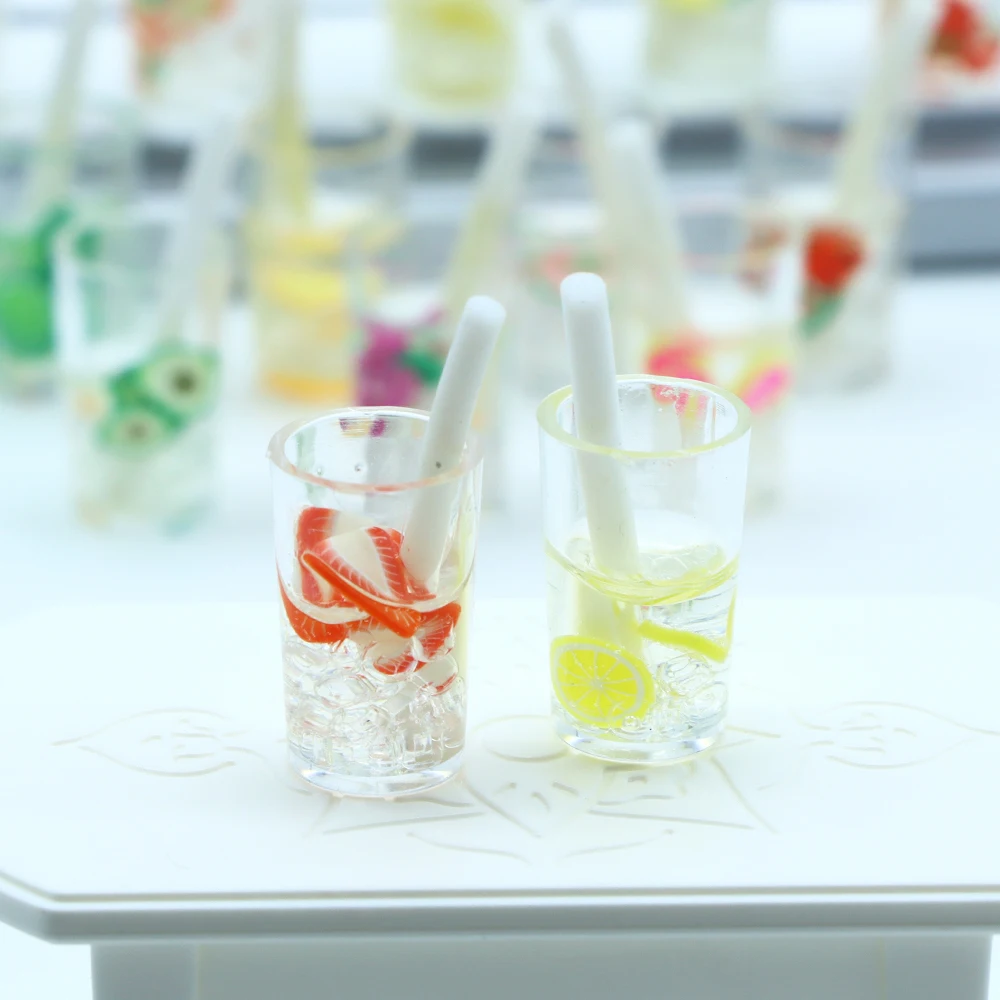 20 шт./пакет кукольный домик мини ледяной фрукты чай соломенная чашка имитация еды