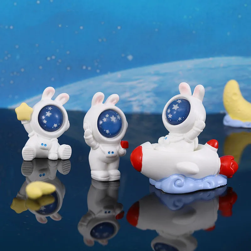 Фигурка миниатюрная Милая луна астронавт кролик микро-ландшафт полимерные