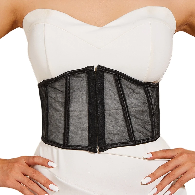 

Waist Corsets for Girls Solid Color Lace Mesh Elastic Corset Sexy Bustier