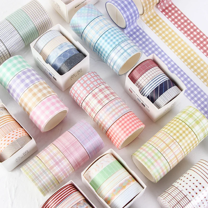 

Salt Based Lattice Hand Curtain And Paper Tape Combination Set Solid Color Hand Curtain Decorative Film Color Sticker