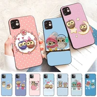 lovely owl cartoon love phone case for iphone 11 12 13 mini pro max 8 7 6 6s plus x 5 s se 2020 xr xs 10 case