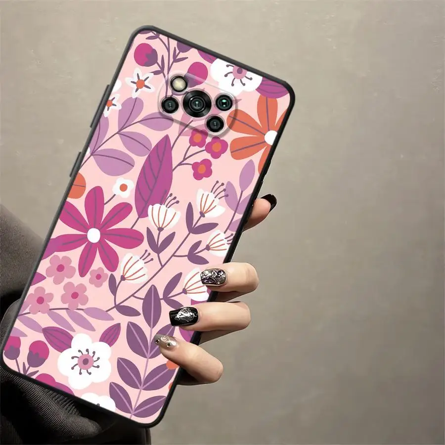Фото Экзотический чехол с цветочным принтом для Xiaomi Poco X8 F8 M3 M4 M7 Pro C75 C71 M5 C61 F3 C50 F1 X3 X4 X5 X7 Pro Funda Phone Cover №3