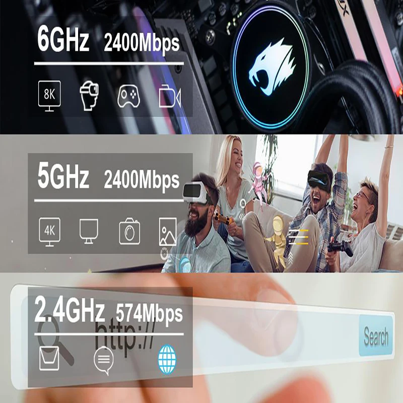 Адаптер Wi-Fi 6E Bluetooth 5.3 для настольного компьютера AX210 2-в-1 беспроводная сетевая