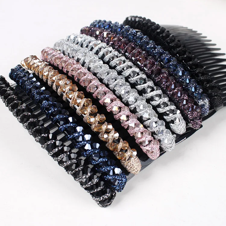 

Женские гребни для волос с кристаллами, черные гребни большого размера с застежкой-тарелкой, аксессуары для волос, головной убор, 2022