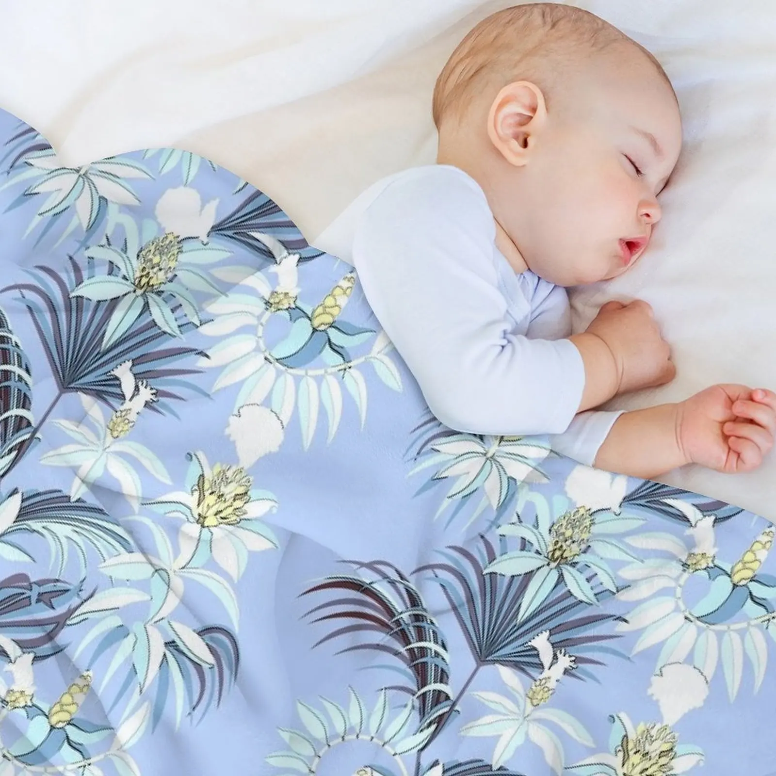 Мягкое декоративное одеяло Jardin Exotique (голубое небо) в клетку модные диваны