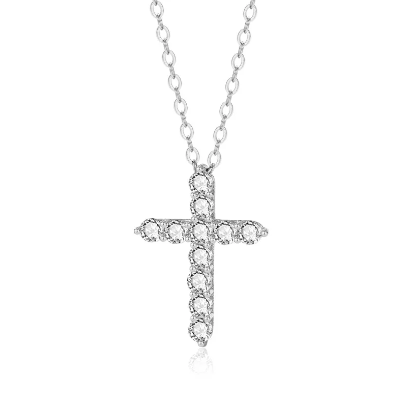 

Cross Faith Pendant Necklace 925 Sterling Silver Cubic Zirconia Dainty Chain Minimalist Religious Necklace Jewelry Christmas Gif
