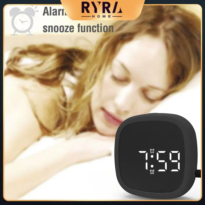

Interior Decoration Led Digital Alarm Clock Trendy Shockproof Snooze Alarm Clock Silicone Mute Sound-activated Office Bedside