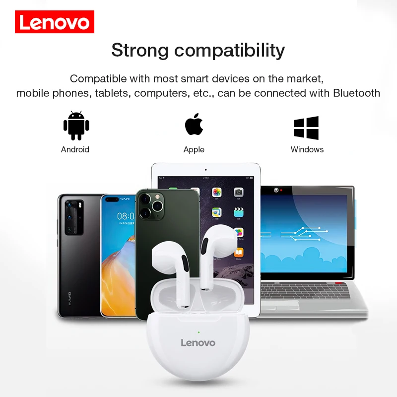 Ceny Oryginalny Lenovo HT38 10 Sztuk Zestaw Słuchawkowy Bluetooth 5.0 Wciągające Audio Wysokiej Wierności TWS Z Mikrofonem Sterowanie Dotykowe,