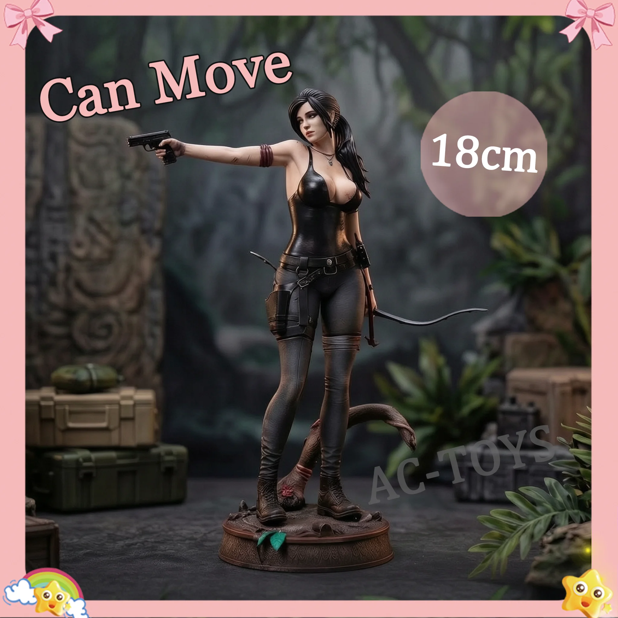 Фото Фигурка Лары Крофт из игры Tomb Raider - Статуэтка исследовательницы джунглей с аксессуарами, коллекционная модель, 18 см, сексуальная подвижная фигурка из ПВХ, подарок №1