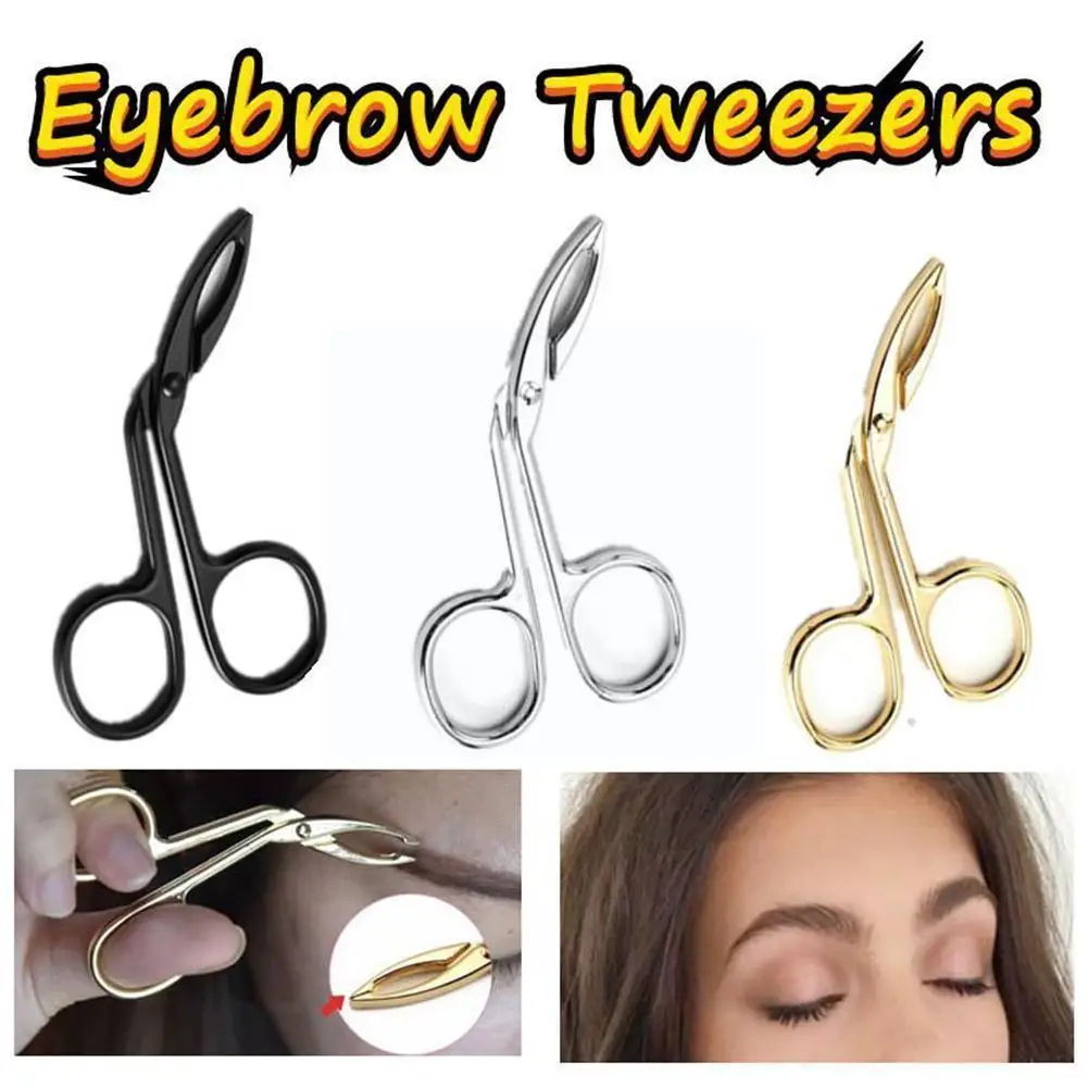

1 Pc Eyebrow Pliers Steel Gold Plated Rust-proof Removing Face/brow/hair At Tweezers Tip Angle Angled Excess Any U9e0
