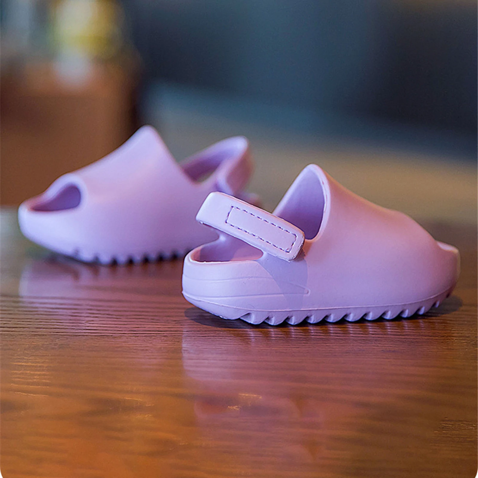 Kids Slipper Unisex Anti-Slip Solid Color Walking Shoes Indoor Sandals for Summer Light Pink/Beige/Green/Yellow/Purple images - 6