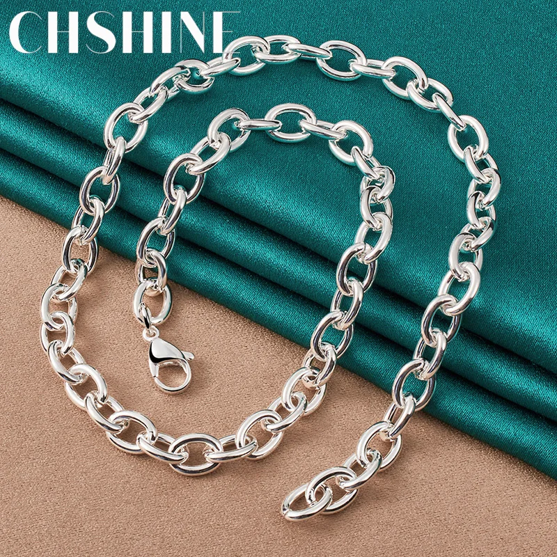 

CHSHINE 925 Sterling Silver Simple Thick Chain 18 Inch Necklace for Women Men Wedding Charm Engagement Fashion Jewelry