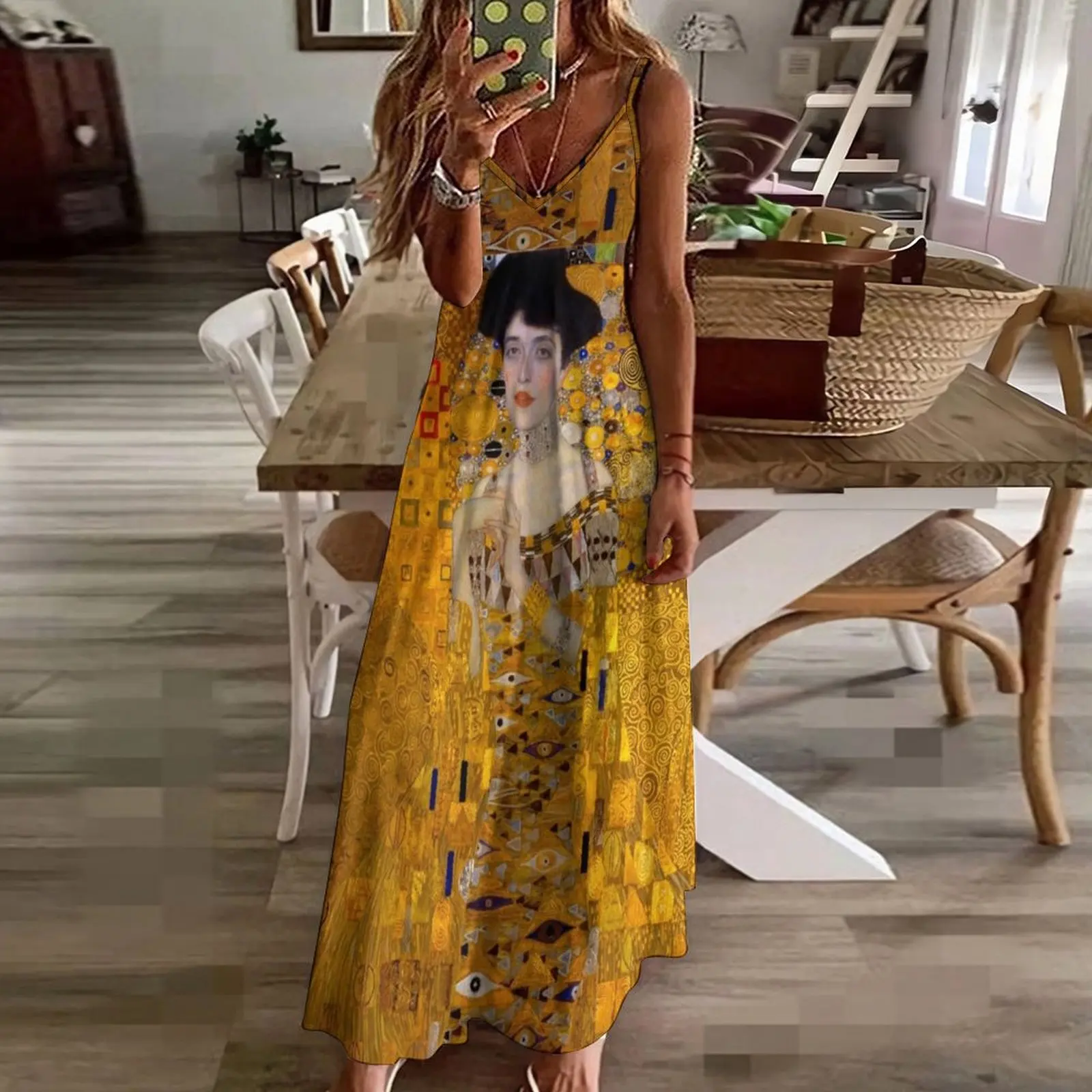 GUSTAV KLIMT — портрет Адель Bloch-Bauer I Original HD Gustav Klimt Платье без рукавов с художественным