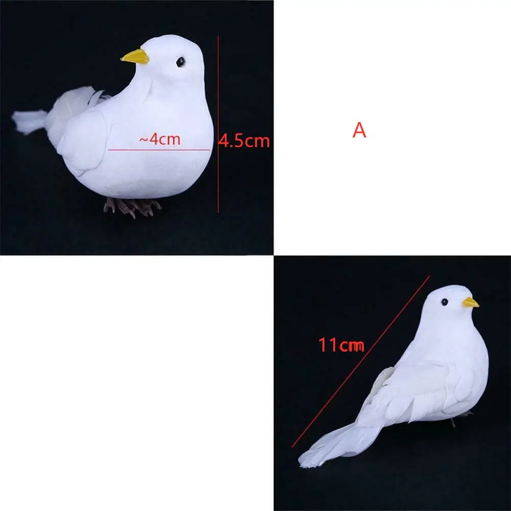 1 шт. искусственная голубь Искусственное перо из пенопласта миниатюрная белая