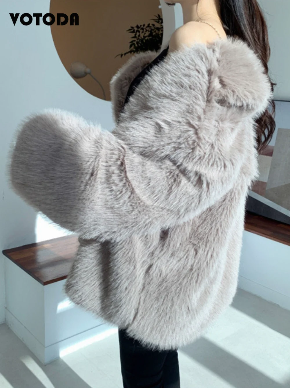 Women's Winter Long Fur Coats Fashion Casual Loose Turn-down Collar Jacket Warm Luxury Faux Fox Fur Overcoat Ladies Elegant Coat