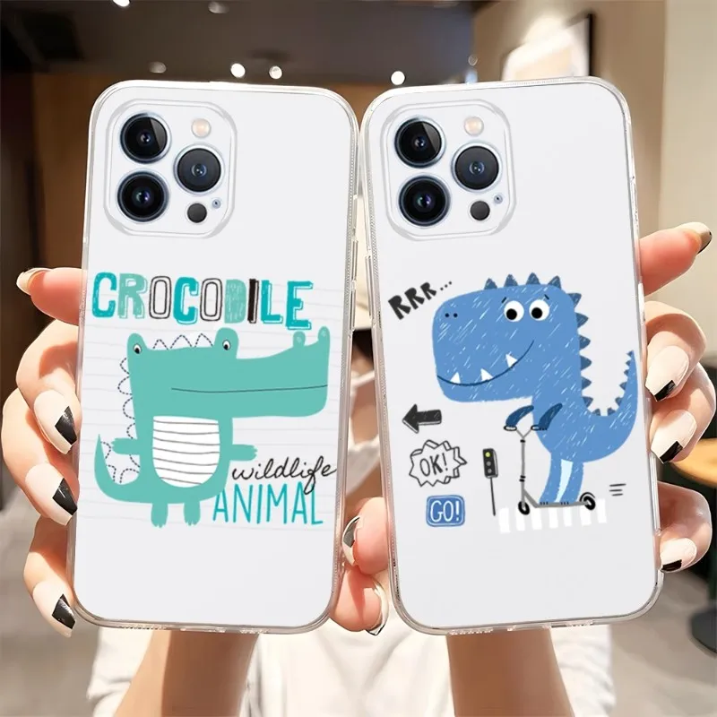 

Cute Dinosaur Phone Case 2023 Hot Transparent For Iphone 14Pro 11 12 14 Pro Max Mini 6 6s 7 8 Plus X XR XS SE2020 Cover