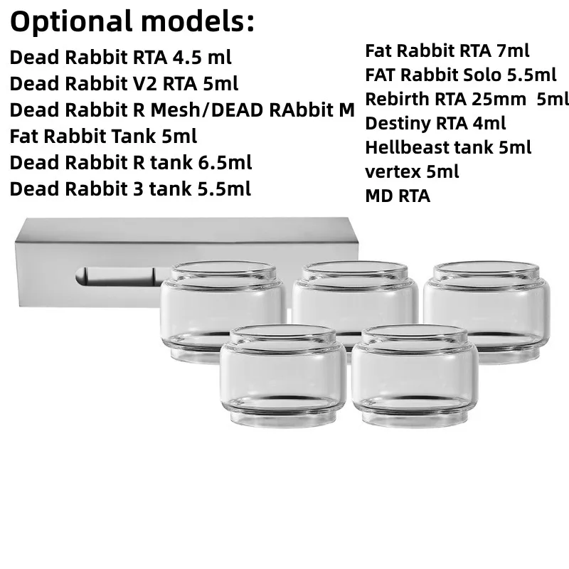 

5PCS Bubble Glass Tube for Hellvape Dead Rabbit RTA 4.5 ml/Fat Rabbit Tank 5ml /Rebirth RTA 25mm 5ml/Destiny RTA 4ml/Vertex 5ml