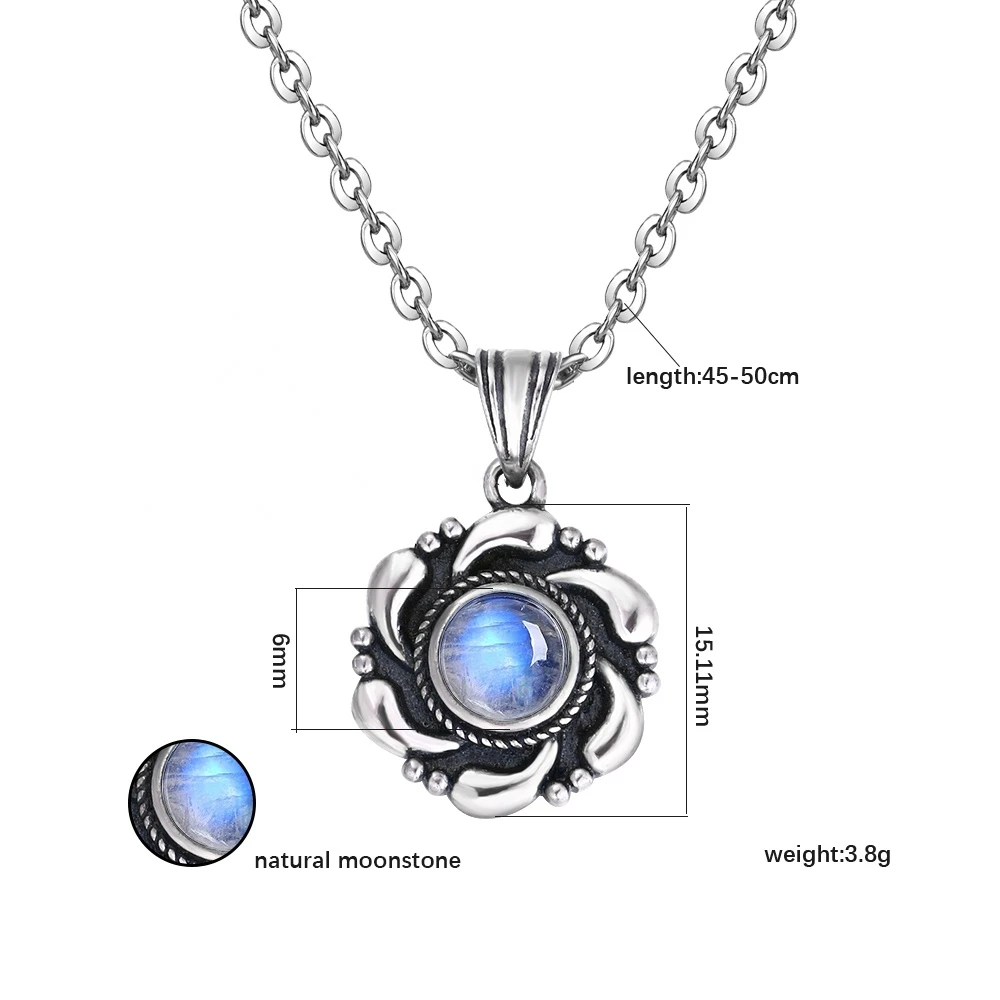 Серебряные ювелирные изделия из натурального лунного камня подвески ожерелья в