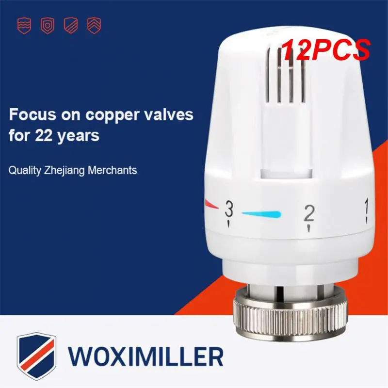 

12 шт. x 1,5 мм термостатический регулятор радиатора, клапан радиатора, термоголовка, регулируемая прямая система обогрева жидкости