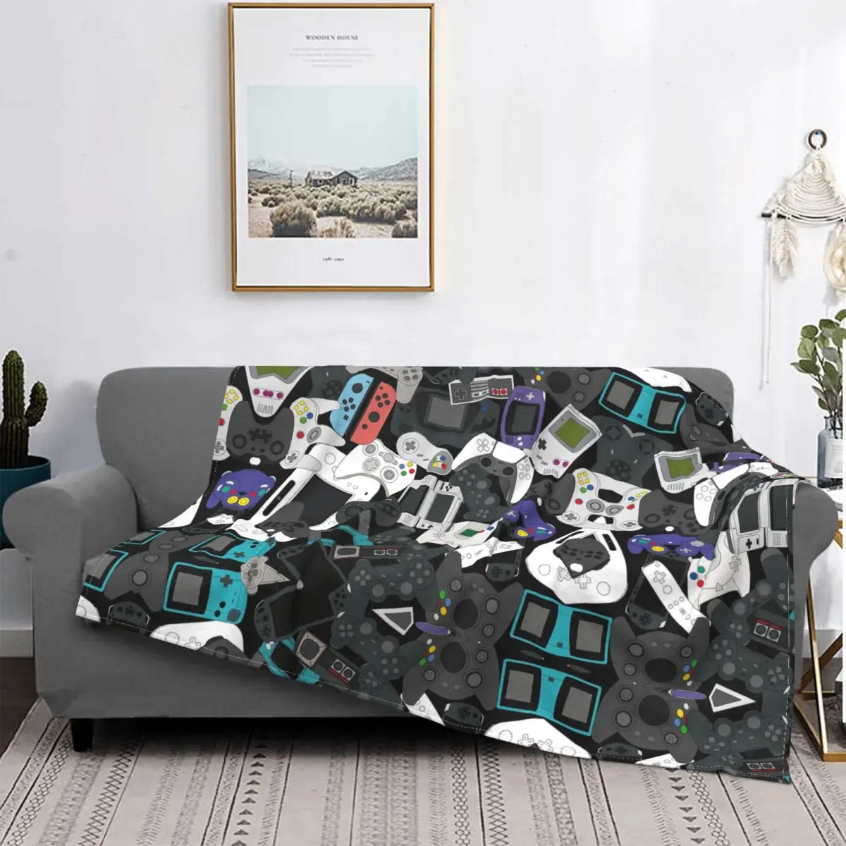 

Mantas para Gamer Controller, mantas para juegos de vídeo, impresionante, cálida, para ropa de cama y salón, Primavera/otoño