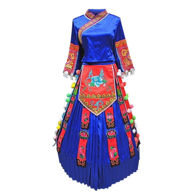 Одежда Hmong Китайская традиционная одежда тонкая великолепная женское платье