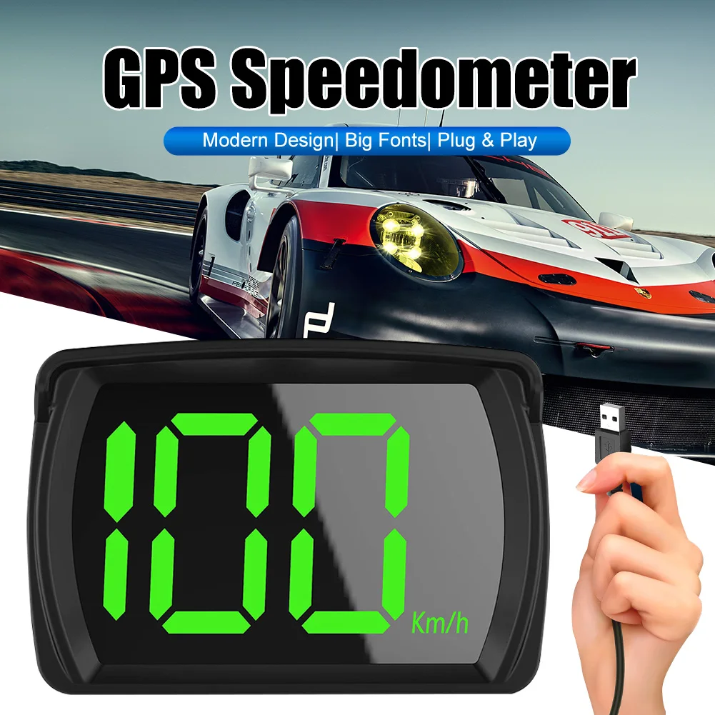 

5V GPS HUD Digital Speedometer Plug And Play For All Cars Big Font KMH MPH Car Accessories 2023 Latest Factory Direct Sale