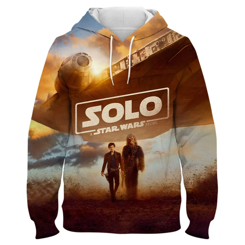 

Толстовки для мужчин и женщин, стильные Кофты с 3D принтом, в стиле Диснея, Звездные войны, соло, Модный пуловер в стиле Харадзюку для мальчико...