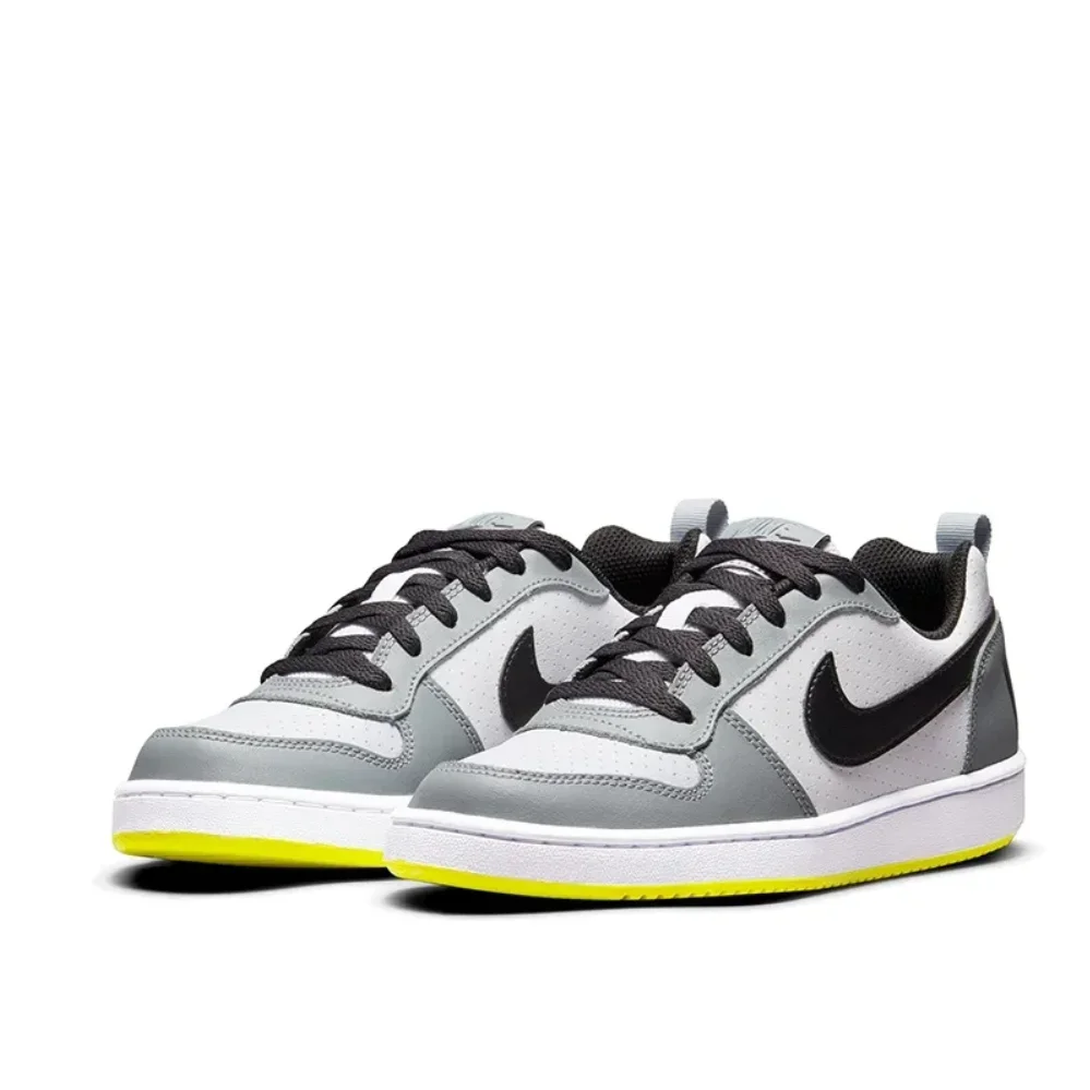 Nike Court Borough Low Износостойкие детские кроссовки Серый Белый Желтый