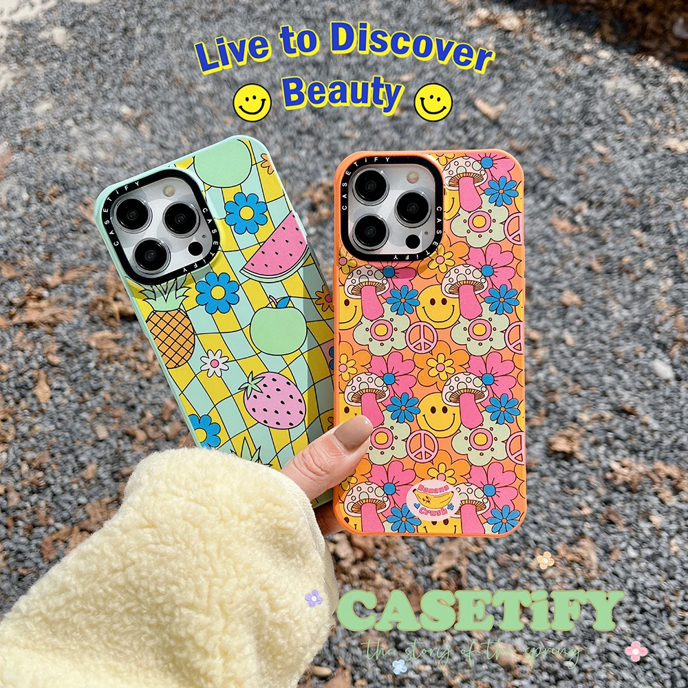 

Fashion Flower World Fruit Plaid Phone Case for Iphone 11 12 13 14 Pro Max X Xs Xr 7 8 Plus SE 2020 Y2k Girl Gift-Casetify