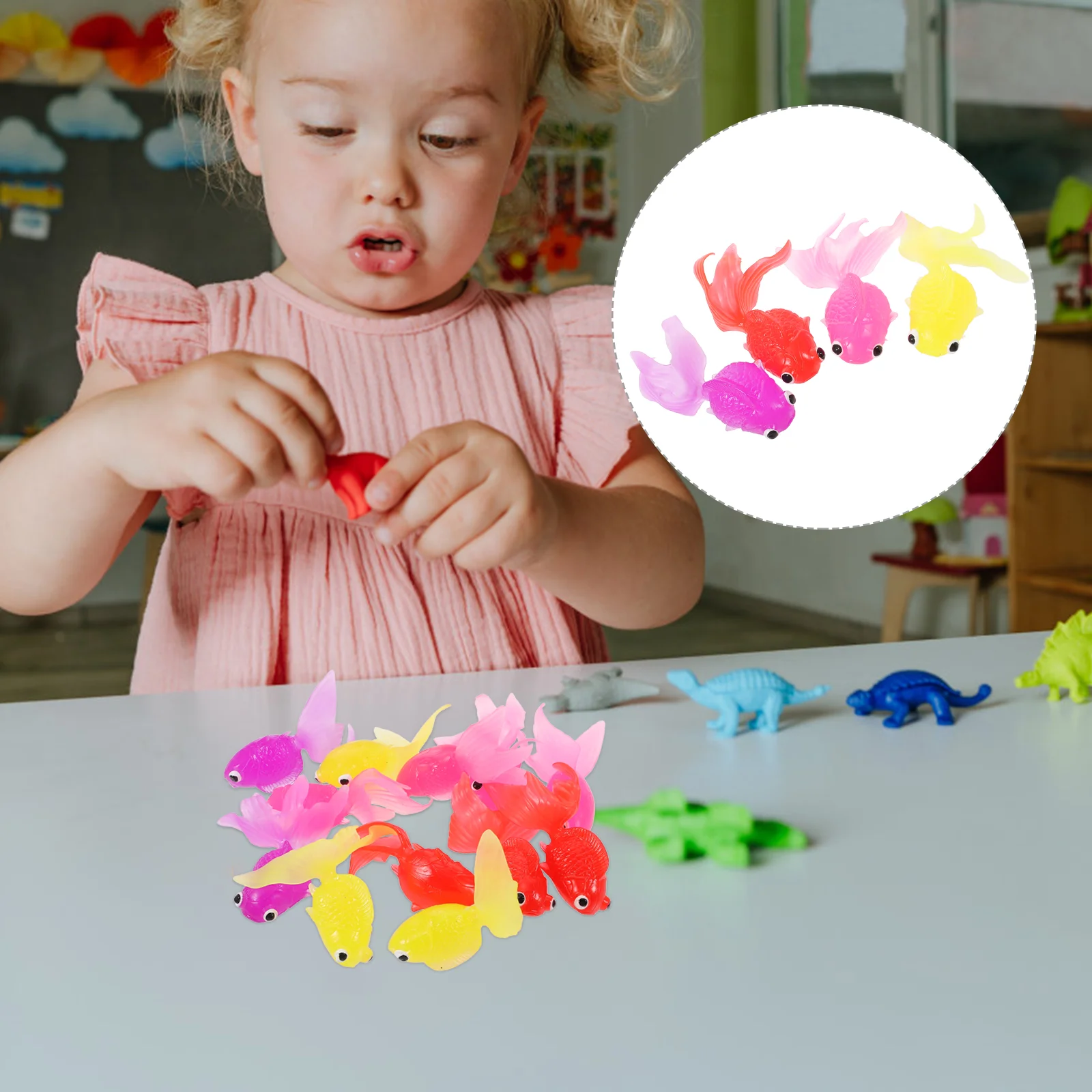 

10 PC Kidcraft Playset Goldfish Ornament Toy Tank Display Figure Simulation Child Kids