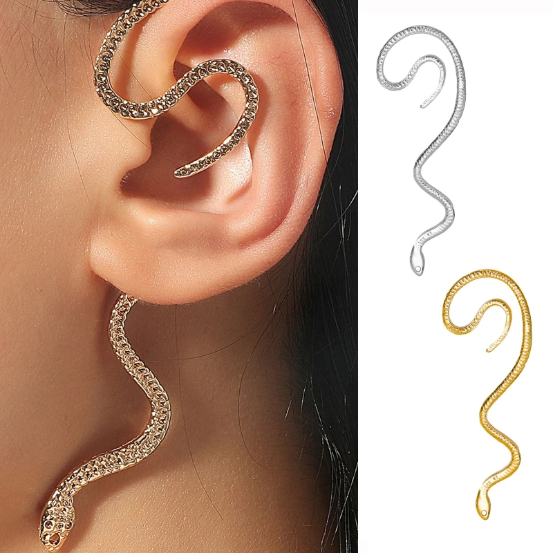

Fashion Snake Single Earring Cuff for Women Statement Earring Snake Wrap Cuff Earring for Women Girl Left Ear Jewelry