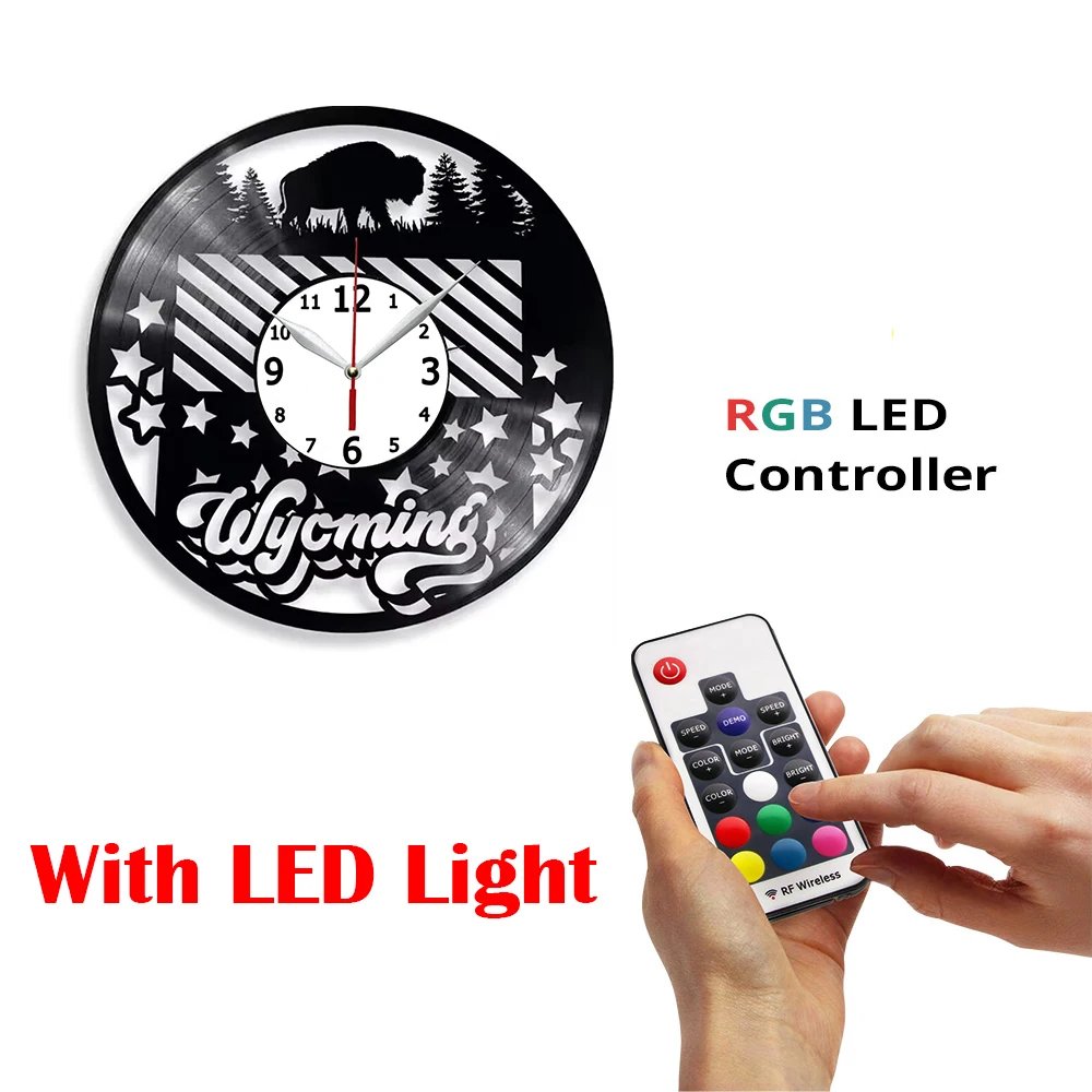 

Настенные часы Wyoming State с виниловой пластиной, 12 дюймов