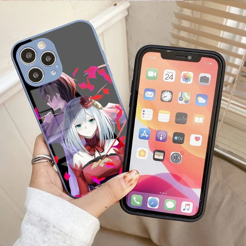 

Чехол для телефона с аниме Takt для IPhone 14 11 12 13 Pro Max X XR XS Max 6 6S 7 8 Plus SE 2022, чехол для телефона с жидкостью квадратной формы