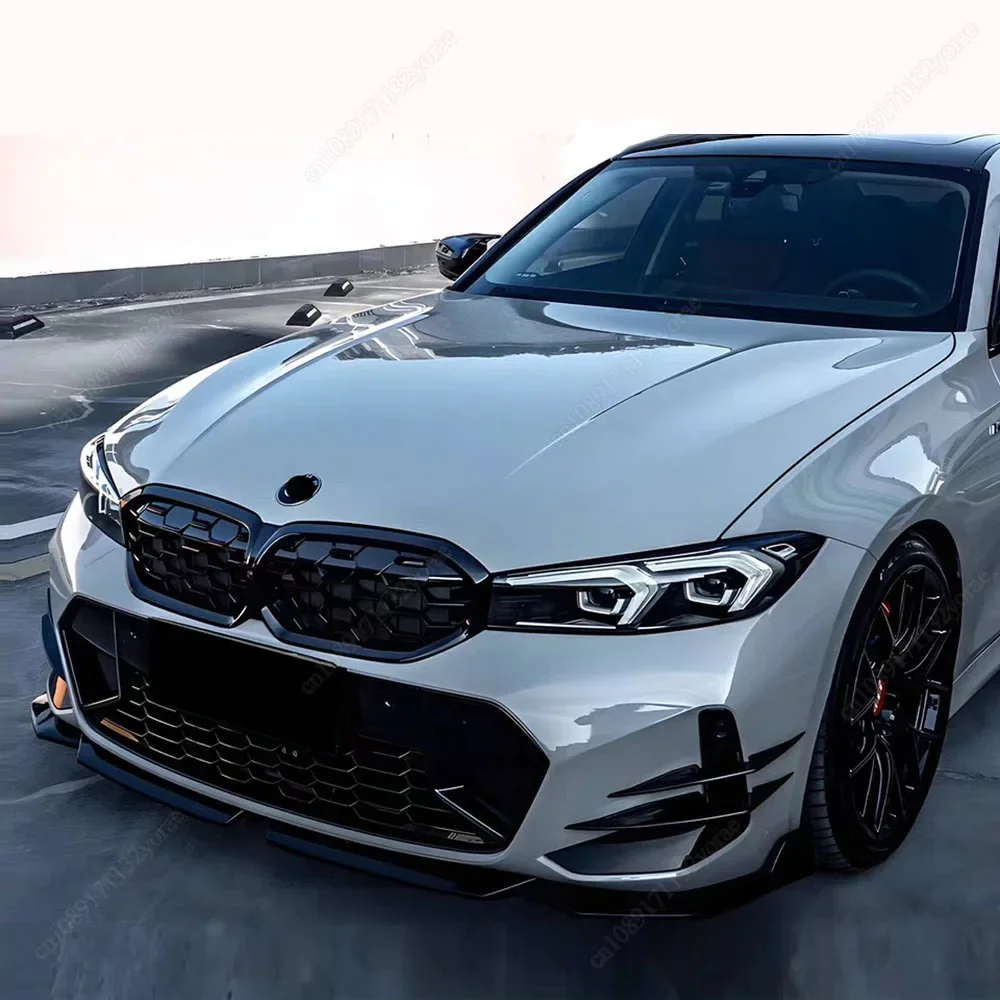 Фото Для BMW G20 G21 318i 320i 330i M340i 2022-2024+ LCI M-Sport передний бампер, сплиттер, спойлер, диффузор и наклейка на отделку канавок №4