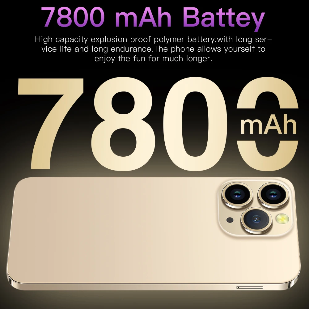 Brand New I14 Pro Max  Mobile Smartphone 4G 5G Phones Original 2023 Full Screen 6.7 Inch 16GB+1TB Version Global Cell Phone