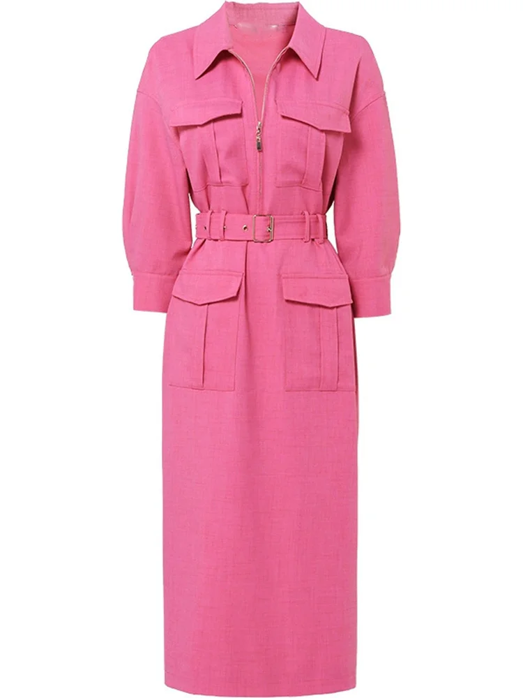 

Женское винтажное платье-карандаш на молнии, с карманами