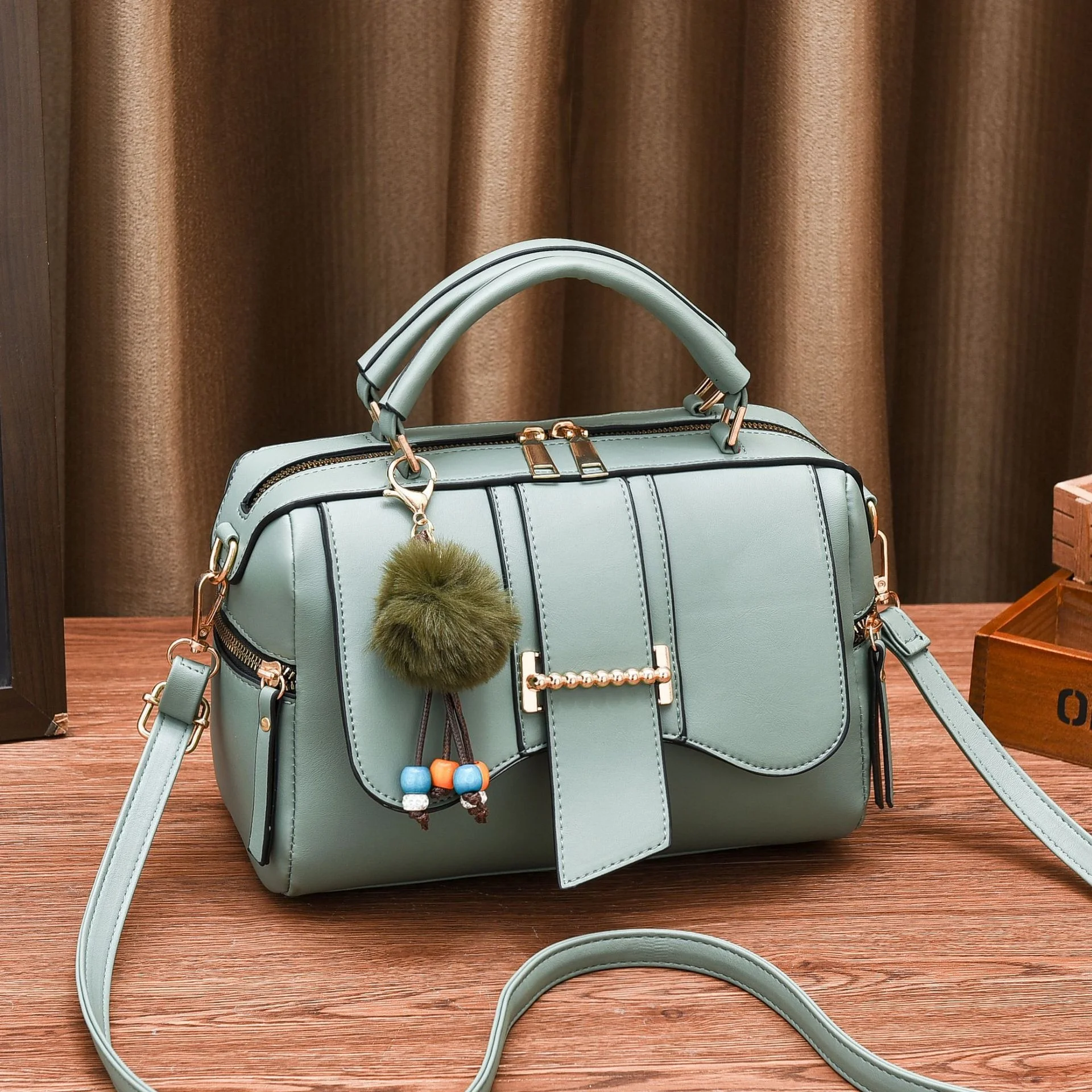 

Handbag Women's Bag Autumn New Women's Leather Texture Shoulder Bag Female Middle-aged Mother 8835-6