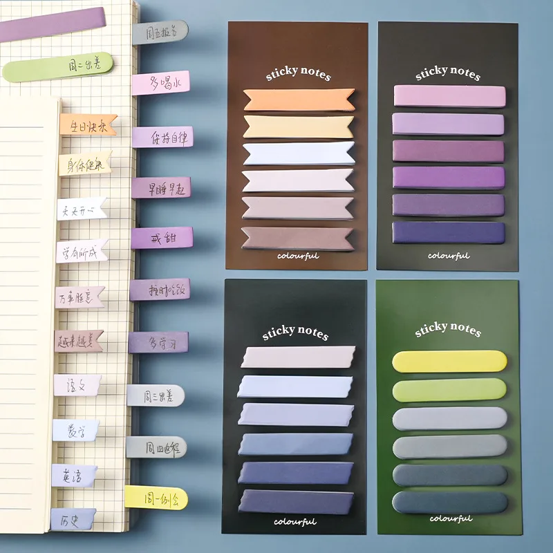 

LOLO Morandi цветные Стикеры для заметок блокнот для записей, самоклеящийся блокнот-закладки, блокнот и либры, школьные и офисные канцелярские пр...