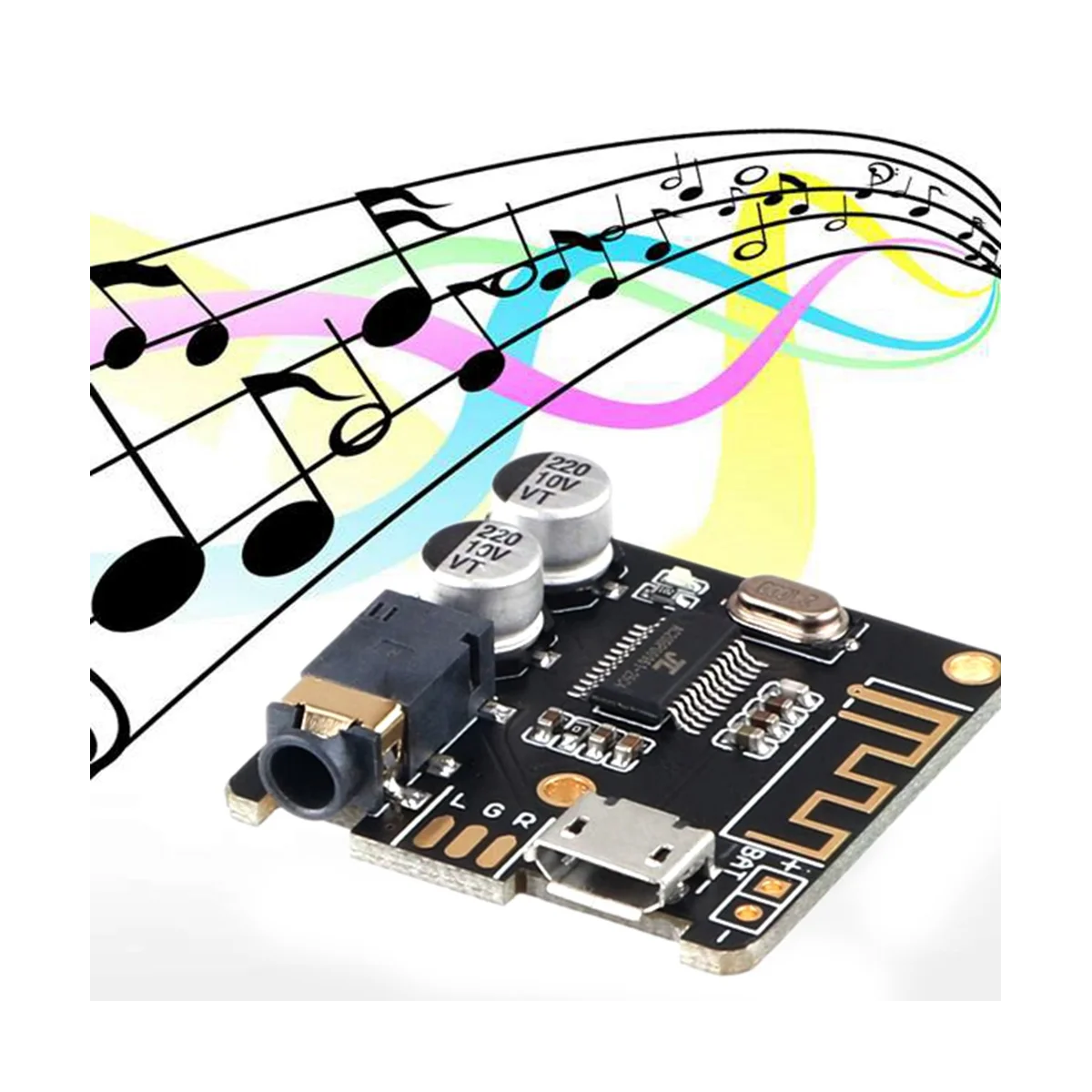 

Комплект аудиоприемника BT5.0 + аудиокабеля AUX, MP3 Bluetooth декодер без потерь, автомобильный динамик, аудио усилитель, плата, модуль