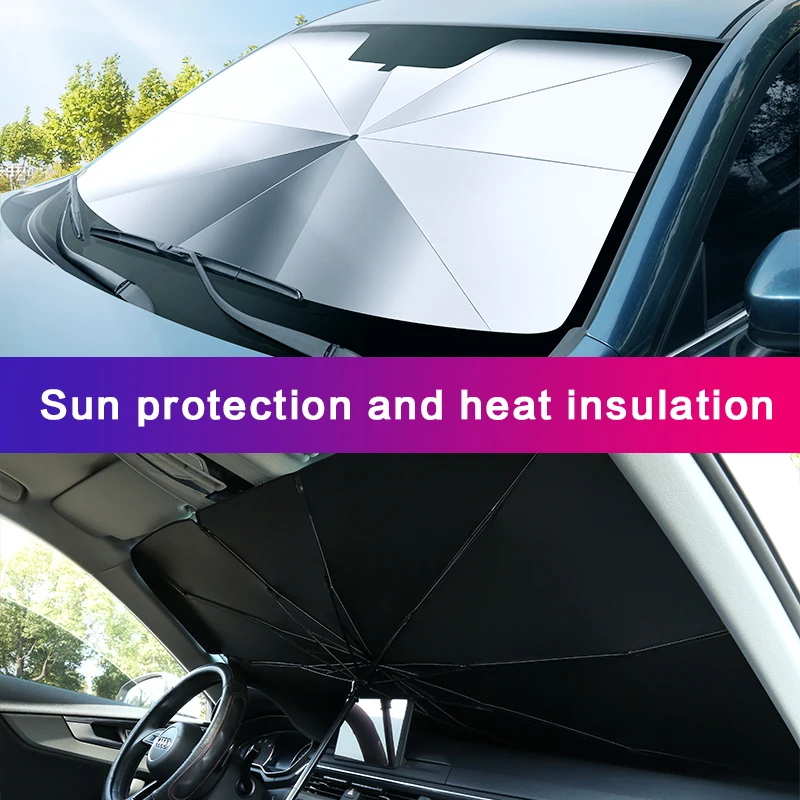 Car Windshield Sunshade Umbrella Type Sun Shade for Window Summer Protection Heat Insulation Cloth Front Shading | Автомобили и