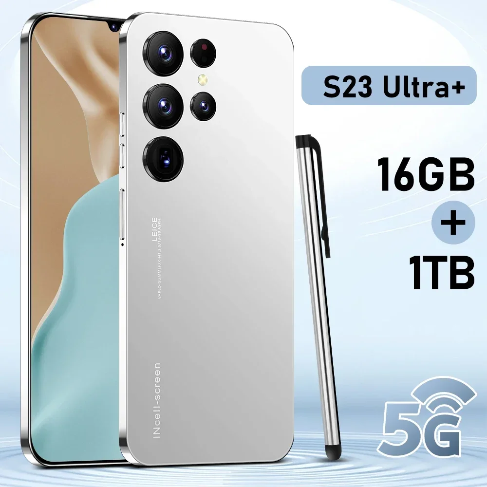 

S23 смартфон с 5,5-дюймовым дисплеем, ОЗУ 16 ГБ, ПЗУ 1 ТБ, 2023 мАч, 48 Мп + 72 МП