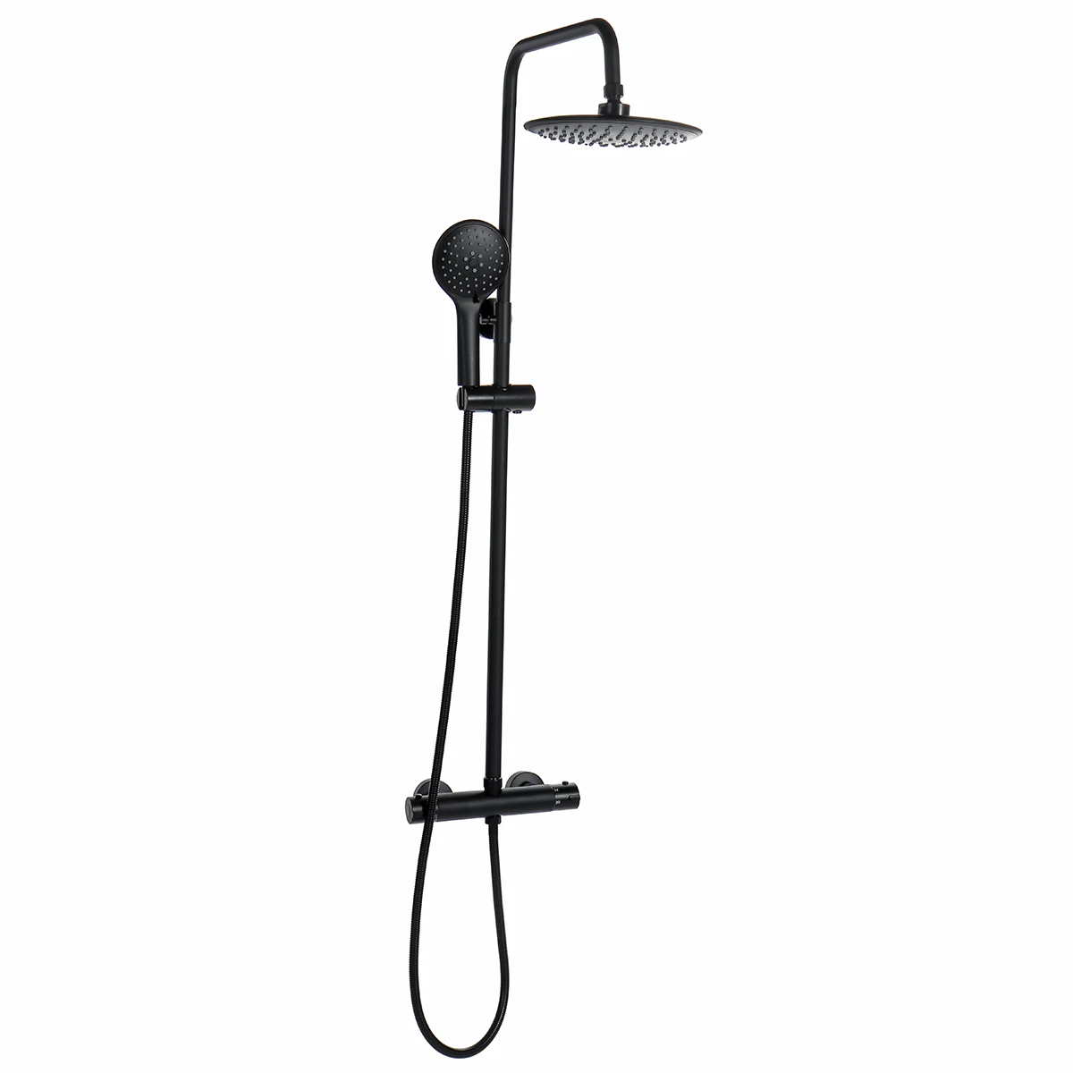 

Bathroom Shower Faucet Rainfall Shower Set Thermostatic Matte Black Wall Mount Bathtub Shower Mixer Valve Tap Home Shower System