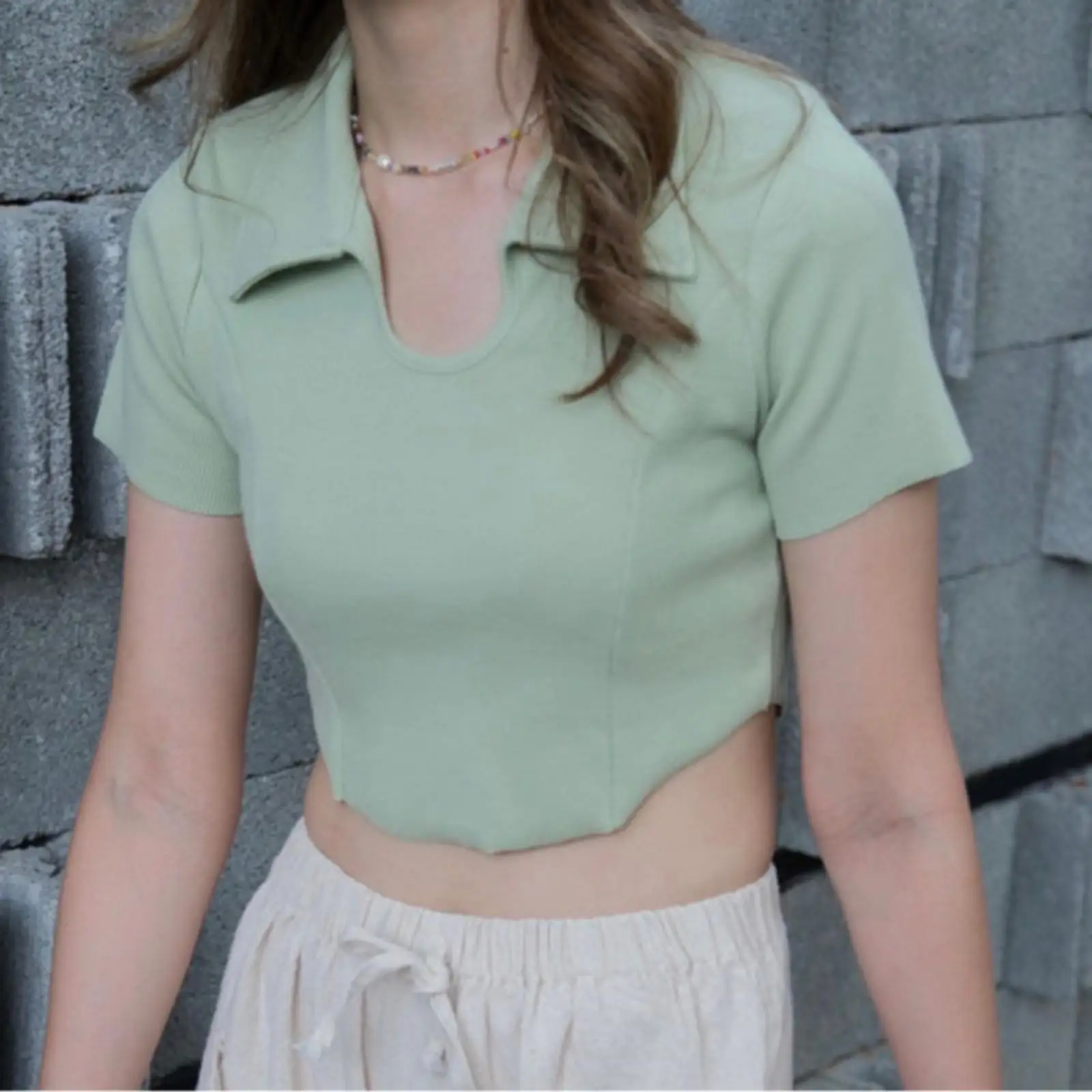 

Женская рубашка с коротким рукавом, однотонная эластичная Повседневная рубашка с длинным рукавом, весна-лето