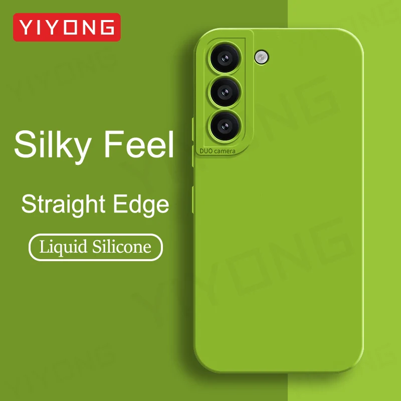 Фото Чехол S22 YIYONG Silky Feel Liquid Silicone Soft Cover для Samsung Galaxy S22 Plus S23 S24 S25 Ultra S22+ S24+ S25+ Чехлы для телефонов №1