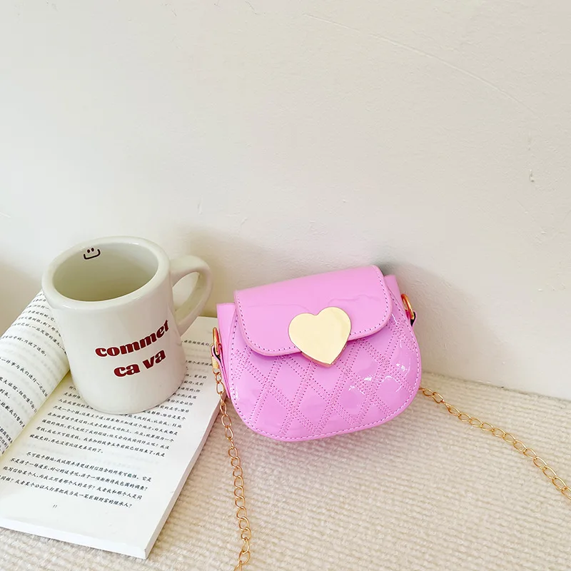 

Children PU Leather Crossbody Bags Cute Little Girls Mini Shoulder Bag for Kids Fashion Heart Pattern Coin Purse Small Handbags