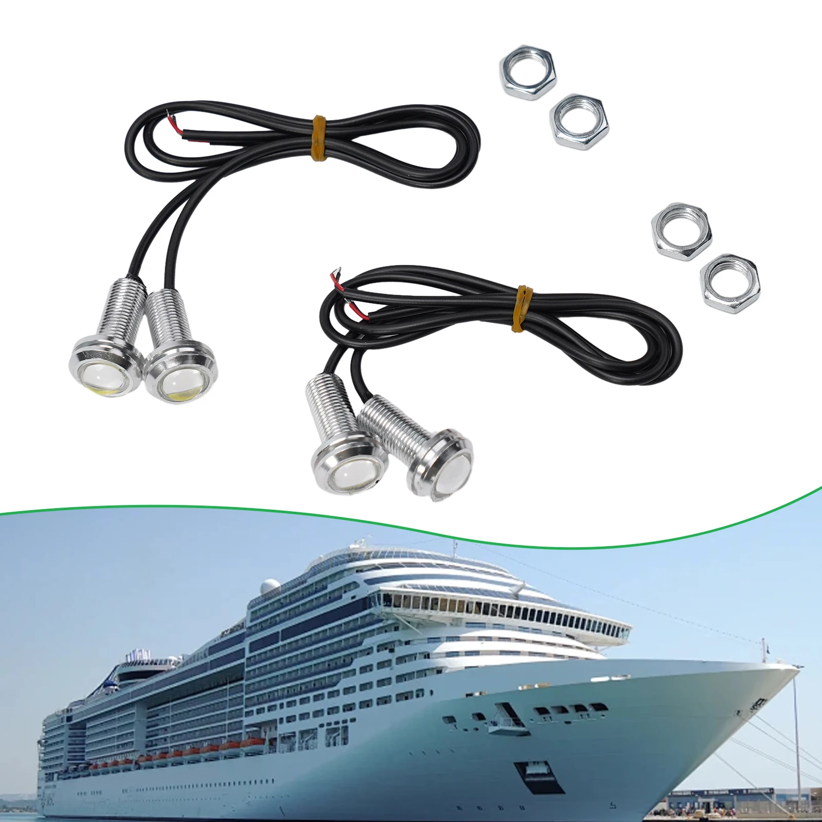 4 шт. светодиодный светильник для лодки серебристый водонепроницаемый 12 В