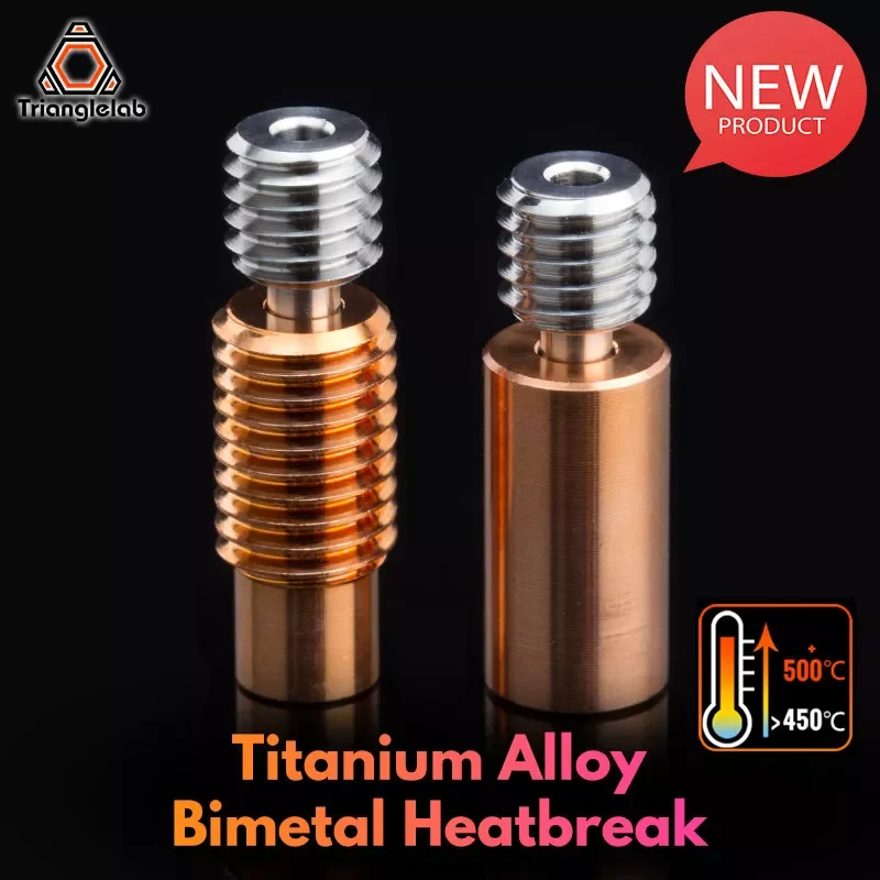 

Trianglelab V6 Titanium Alloy Bi-Metal Heatbreak For V6 HOTEND Heater Block For Prusa i3 MK3 Break 1.75MM Filament Smooth