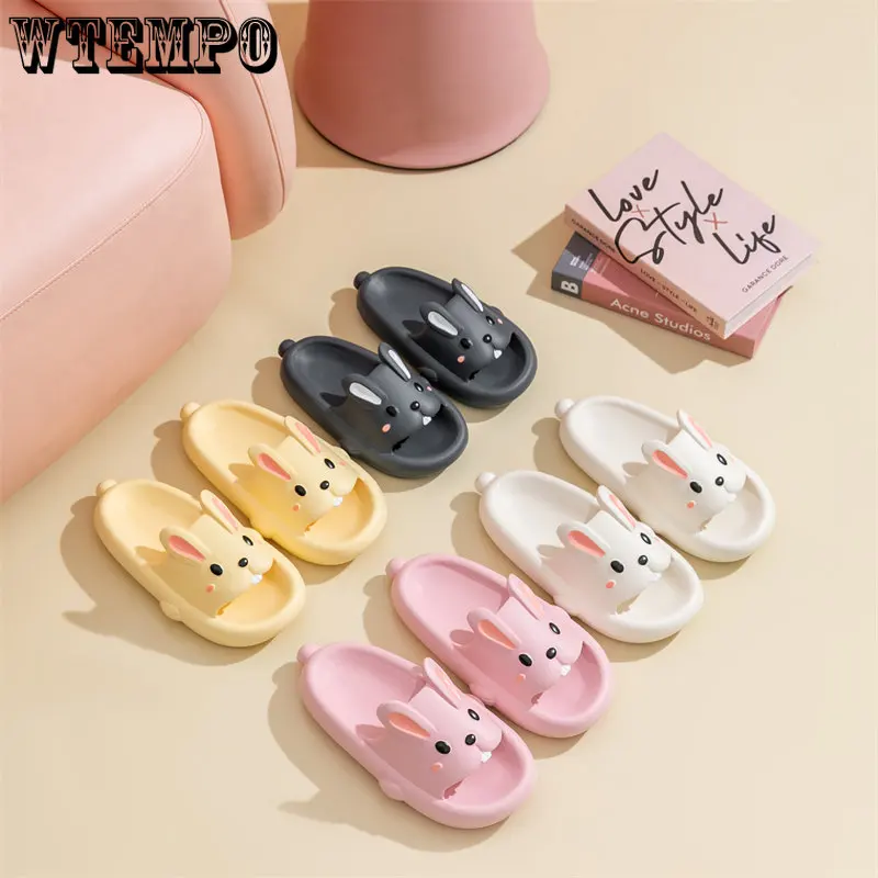 WTEMPO Women's Cute Rabbit Slippers Summer Animal Shower Flip Flops Indoor Sweet Pink Slides Ladies Shoes Wholesale Dropshipping