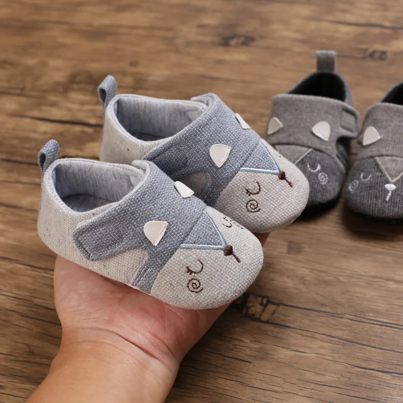 

Новинка, популярная мультяшная обувь для новорожденных мальчиков и девочек, обувь для первых шагов, мягкая нескользящая подошва, Повседневная холщовая детская обувь